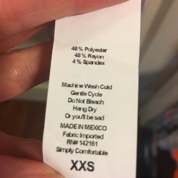 LulaRoe XXS Carly. EUC. Black, orange, dark pink. - Picture 5 of 6